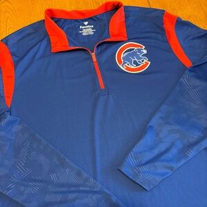 Fanatics Blue and Red Chicago Cubs Quarter-Zip Pullover